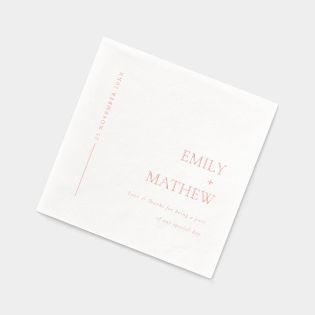 Simple Elegant Minimal Typography Custom Wedding Foil Napkins (Left)