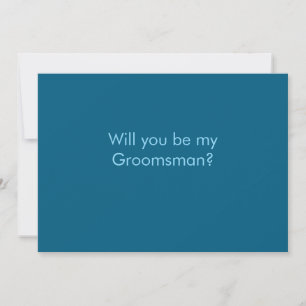 Simple elegant minimal will you be my Groomsman  Invitation