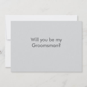 Simple elegant minimal will you be my Groomsman Invitation