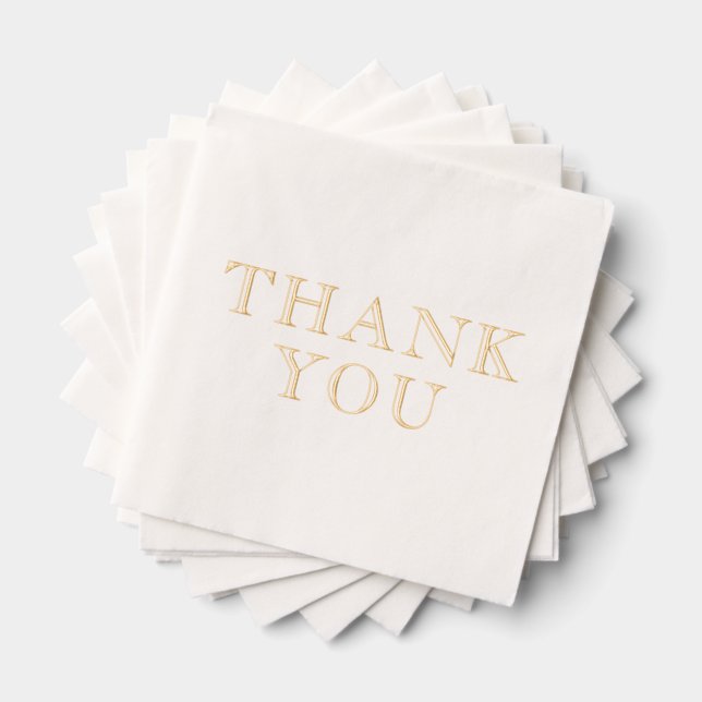 Simple Elegant Minimalist #36 THANK YOU only Foil Napkins (Insitu (Stacked))