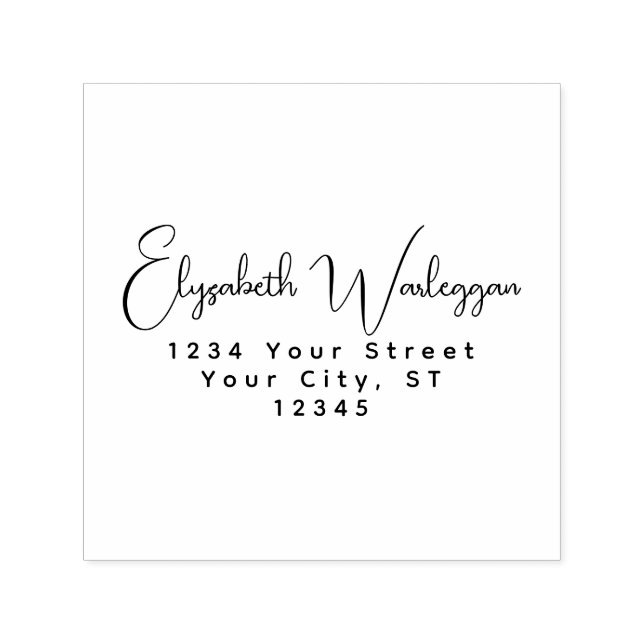 Simple Elegant Minimalist #42 Name Address Self-inking Stamp (Design)