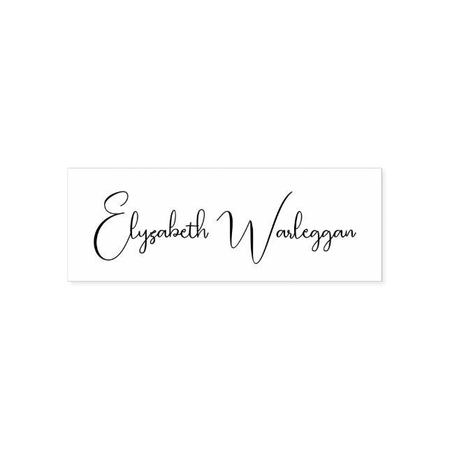 Simple Elegant Minimalist #42 Script Name Only Self-inking Stamp (Design)