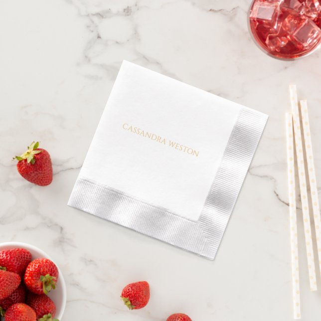 Simple Elegant Minimalist #4 Name Only Foil Napkins (Insitu (Strawberry))