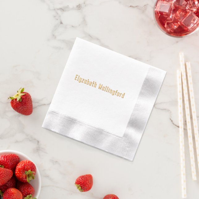 Simple Elegant Minimalist #4 Name Only Foil Napkins (Insitu (Strawberry))