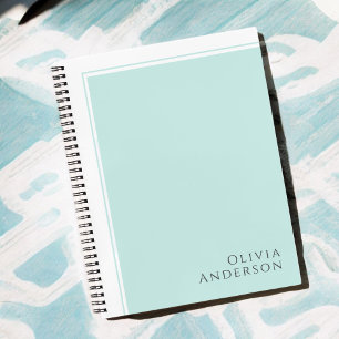 Simple Elegant Minimalist Aqua Colour Block Notebook