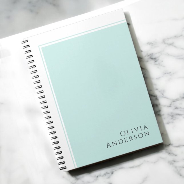 Simple Elegant Minimalist Aqua Colour Block Notebook (Creator Uploaded)