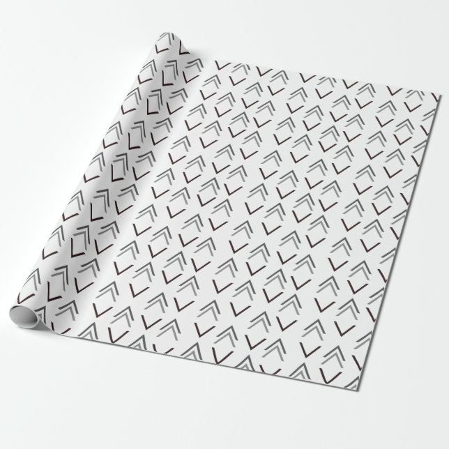Simple Elegant Minimalist Arrows Pattern Gift Wrapping Paper (Unrolled)
