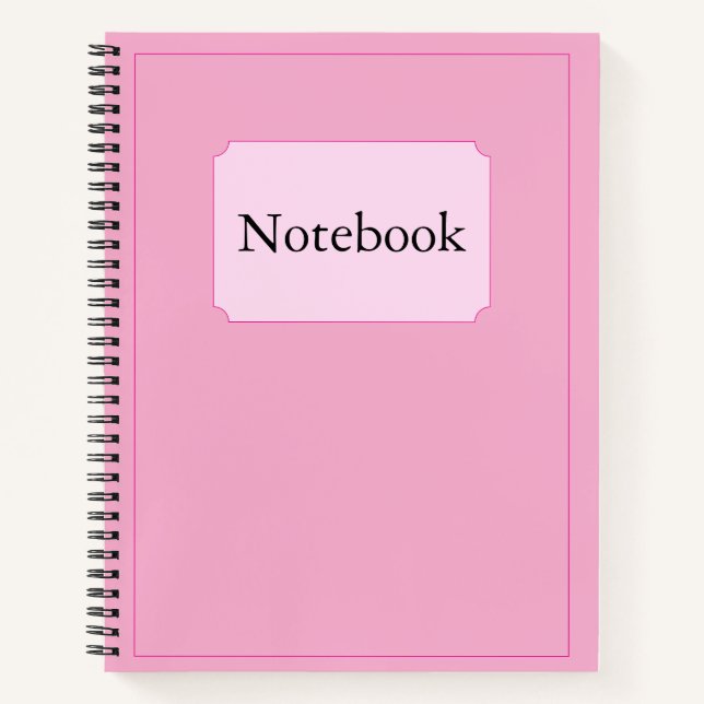Simple Elegant Minimalist Baby Pink Chic Spiral  Notebook (Front)
