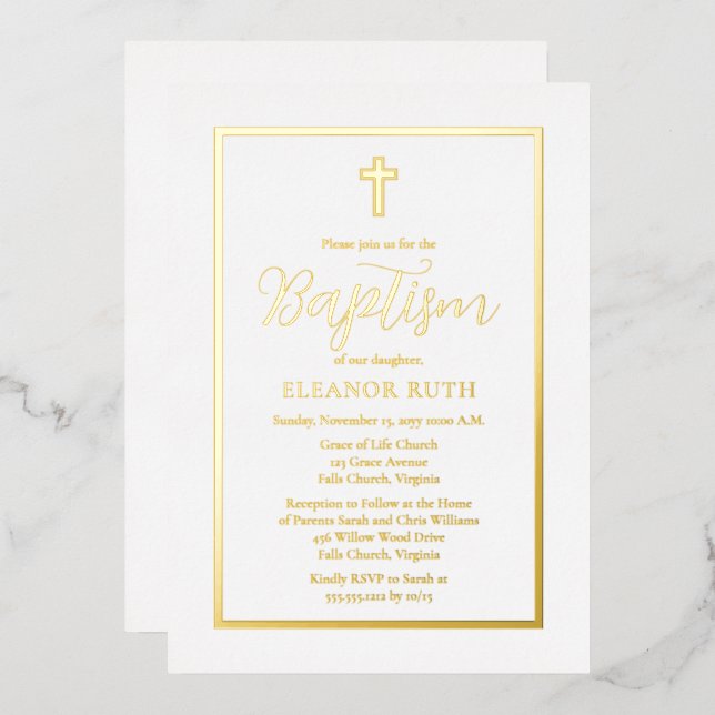 Simple Elegant Minimalist Baptism (Front/Back)