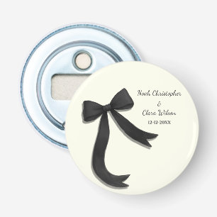 Simple Elegant Minimalist Black Bow Bottle Opener
