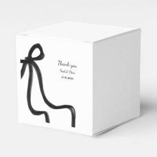 Simple Elegant Minimalist Black Bow Classic Favour Box