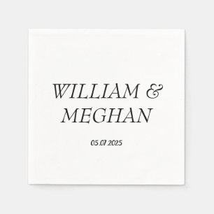 Simple Elegant Minimalist Black Script Wedding Nap Napkin