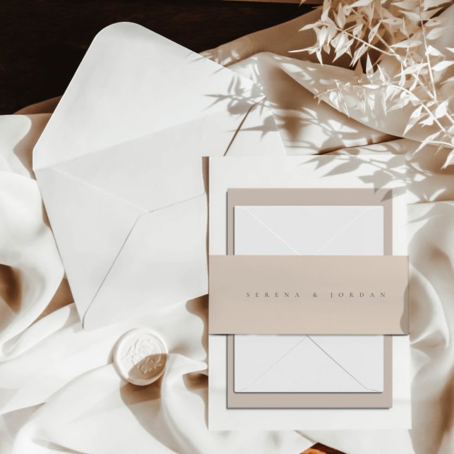 Simple Elegant Minimalist Blush Pink Wedding  Invitation Belly Band (Creator Uploaded)