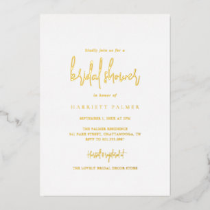 Simple Elegant Minimalist Bridal Shower Gold