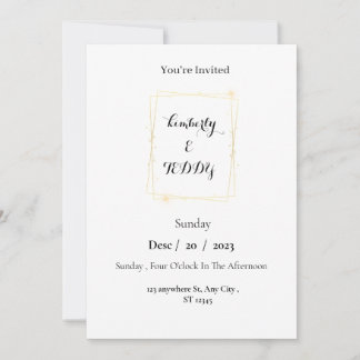 Simple Elegant  minimalist chic inv Invitation