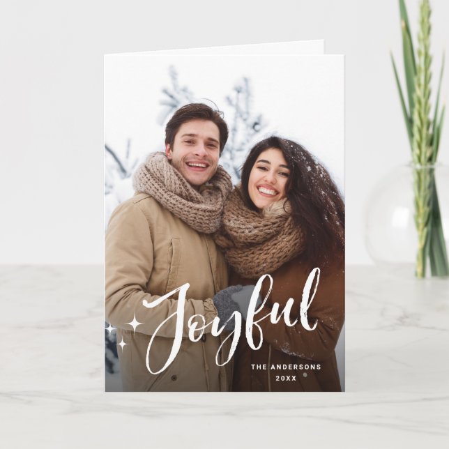 Simple Elegant Minimalist Christmas 3 Photo Holiday Card (Front)