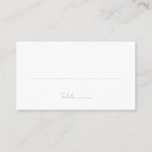 Simple Elegant Minimalist Classic Gold Wedding Place Card