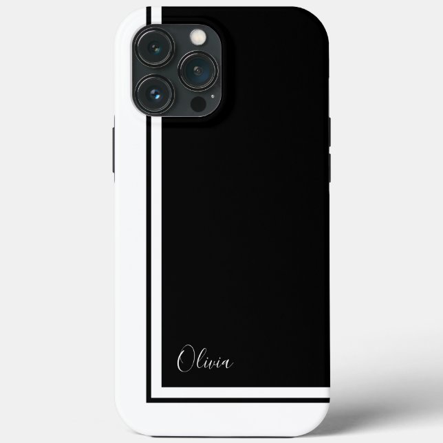 Simple Elegant Minimalist Colour Block with Name Case-Mate iPhone Case (Back)