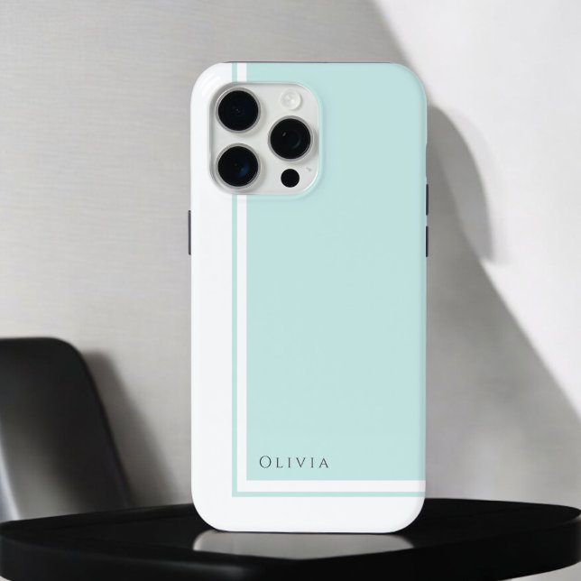 Simple Elegant Minimalist Colour Block with Name Case-Mate iPhone Case (Creator Uploaded)