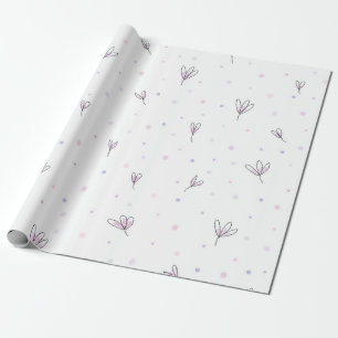Simple Elegant Minimalist Ditsy Floral Design Wrapping Paper