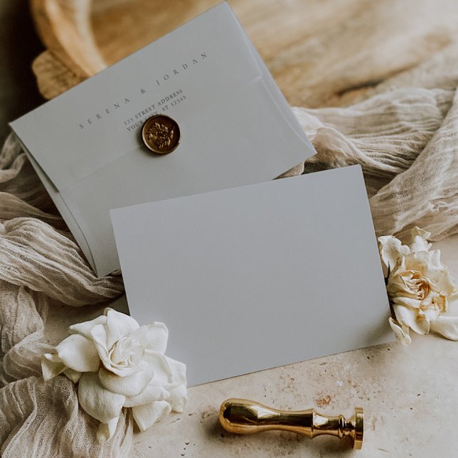 Simple Elegant Minimalist Dusty Blue Wedding Envelope (Simple Elegant Minimalist Dusty Blue Wedding Envelope)