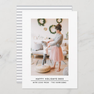 Simple Elegant Minimalist Family Photo Christmas Holiday Card