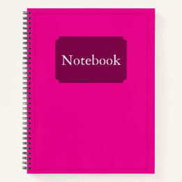 Simple Elegant Minimalist Hot Pink Chic Spiral  Notebook