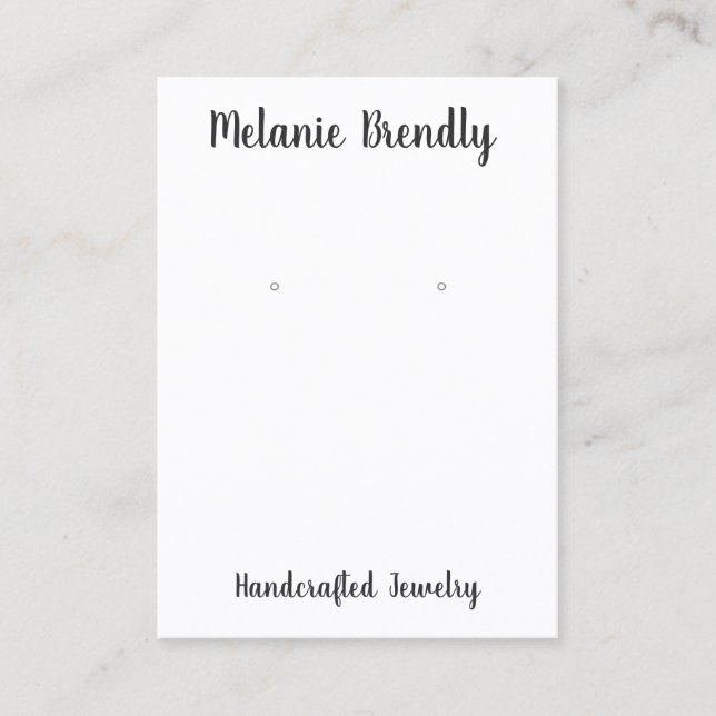 Simple Elegant Minimalist Jewellery Earring Displa Business Card (Front)