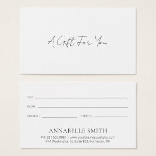 Simple Elegant Minimalist Modern Gift Certificate