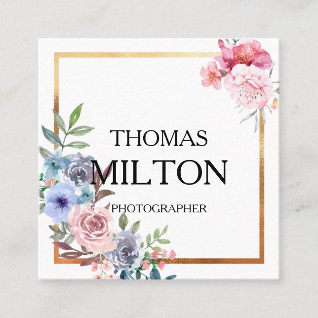 Simple Elegant Minimalist Modern QR Code Square Bu Business Card (Front)