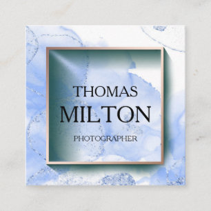 Simple Elegant Minimalist Modern QR Code Square Bu Business Card