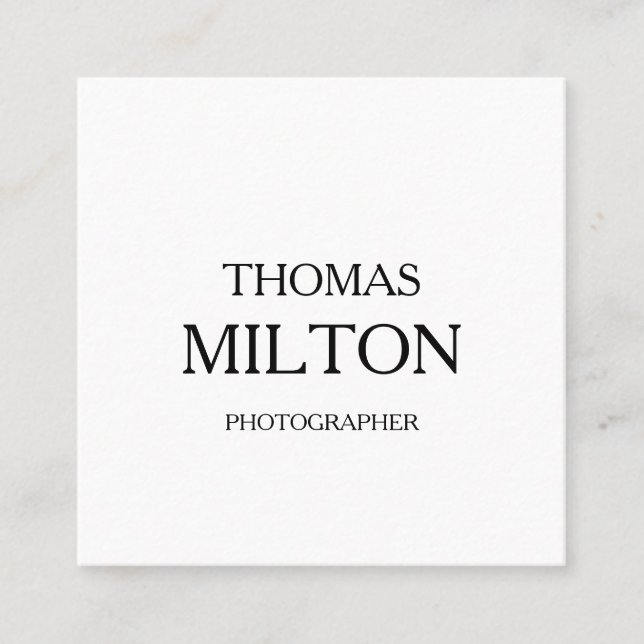 Simple Elegant Minimalist Modern QR Code Square Business Card (Front)