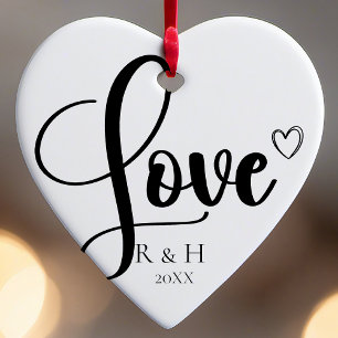 Simple Elegant Minimalist Personalized Christmas Ceramic Tree Decoration