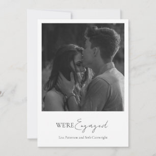 Simple Elegant Minimalist Photo Engagement Party Invitation
