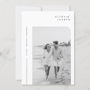Simple Elegant Minimalist Photo Wedding Invitation