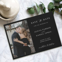 Simple elegant minimalist photo wedding save the d
