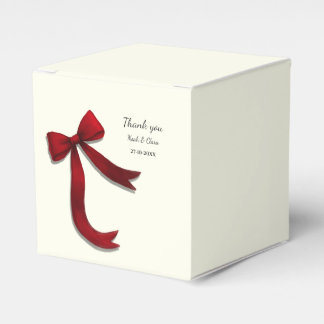 Simple Elegant Minimalist Red Bow Classic Favour Box
