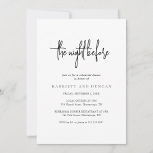 Simple Elegant Minimalist Rehearsal Dinner Invitation