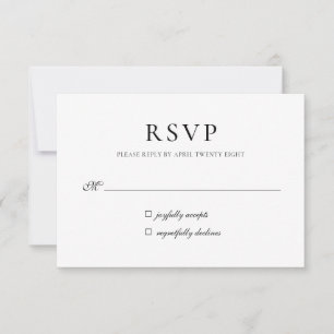 Simple Elegant Minimalist RSVP Invitation Card