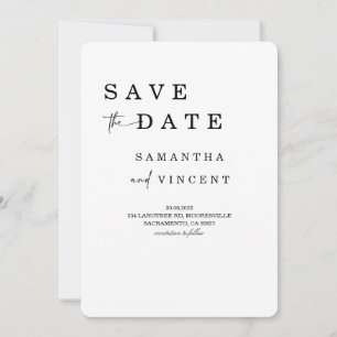 Simple Elegant Minimalist Save the Date card