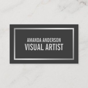 Simple Elegant Minimalist Silver Business Card
