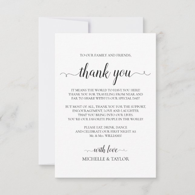 Simple Elegant Minimalist Thank You Card (Front)