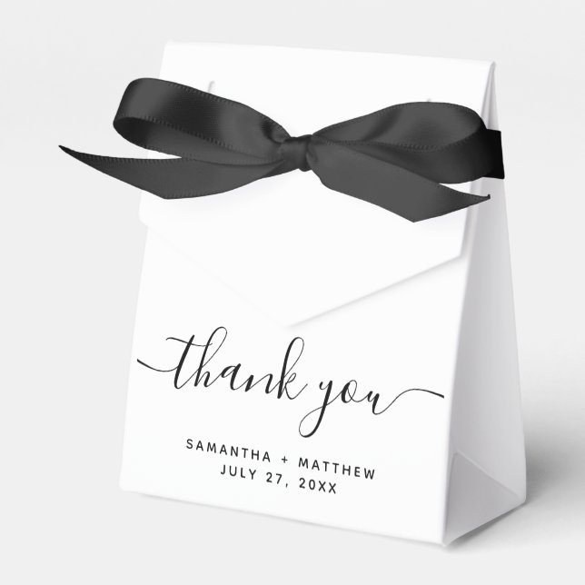  Simple Elegant Minimalist Thank You Wedding Favour Box (Front Side)