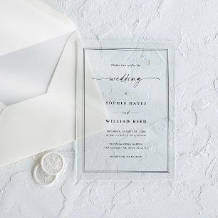 Simple Elegant Minimalist Transparent Wedding Acrylic Invitations