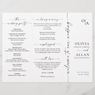 Simple Elegant Minimalist Wedding Ceremony Program