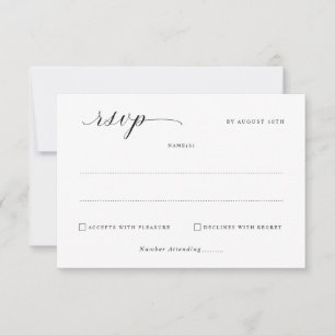 Simple Elegant Minimalist Wedding Mail Back RSVP Card