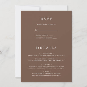 Simple Elegant minimalist wedding RSVP&Details Invitation
