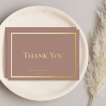 Simple Elegant Minimalist Wedding Thank You Foil Holiday Card<br><div class="desc">Some occasions call for understated elegance and this wedding "Thank You" design achieves that goal with a simple gold (or silver) foil text and frame design that is the epitome of minimalist style. Simply add bride and grooms name(s) and the date. Back features a simple message of thanks that is...</div>