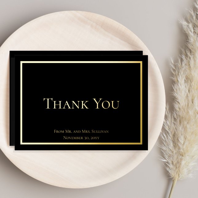 Simple Elegant Minimalist Wedding Thank You Foil Holiday Card (Creator Uploaded)