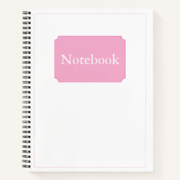 Simple Elegant Minimalist White Pink Chic Spiral  Notebook